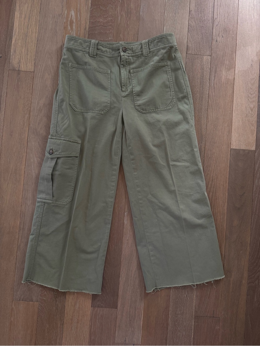 Ralph Lauren Olive Wide Cropped Cargo Pants
